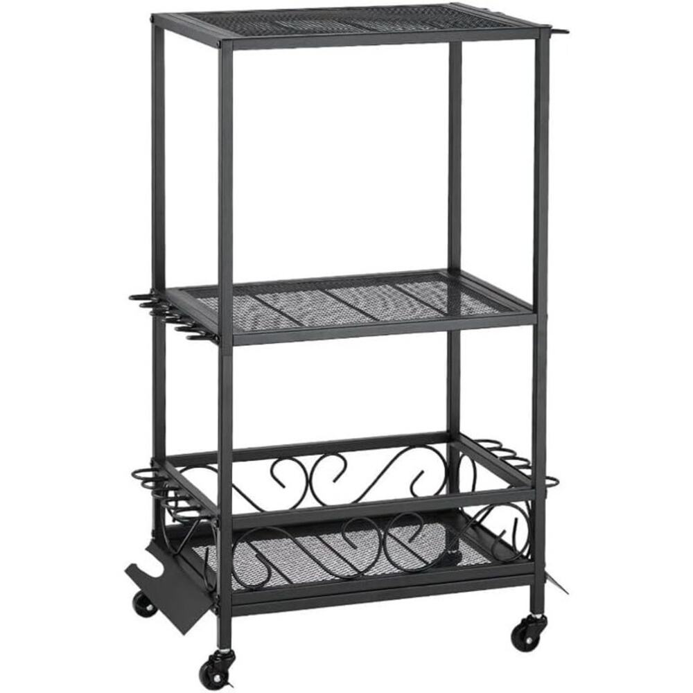10 Pole Fishing Rod Holder Fishing Rack Cart Organizer with Wheels for Garage